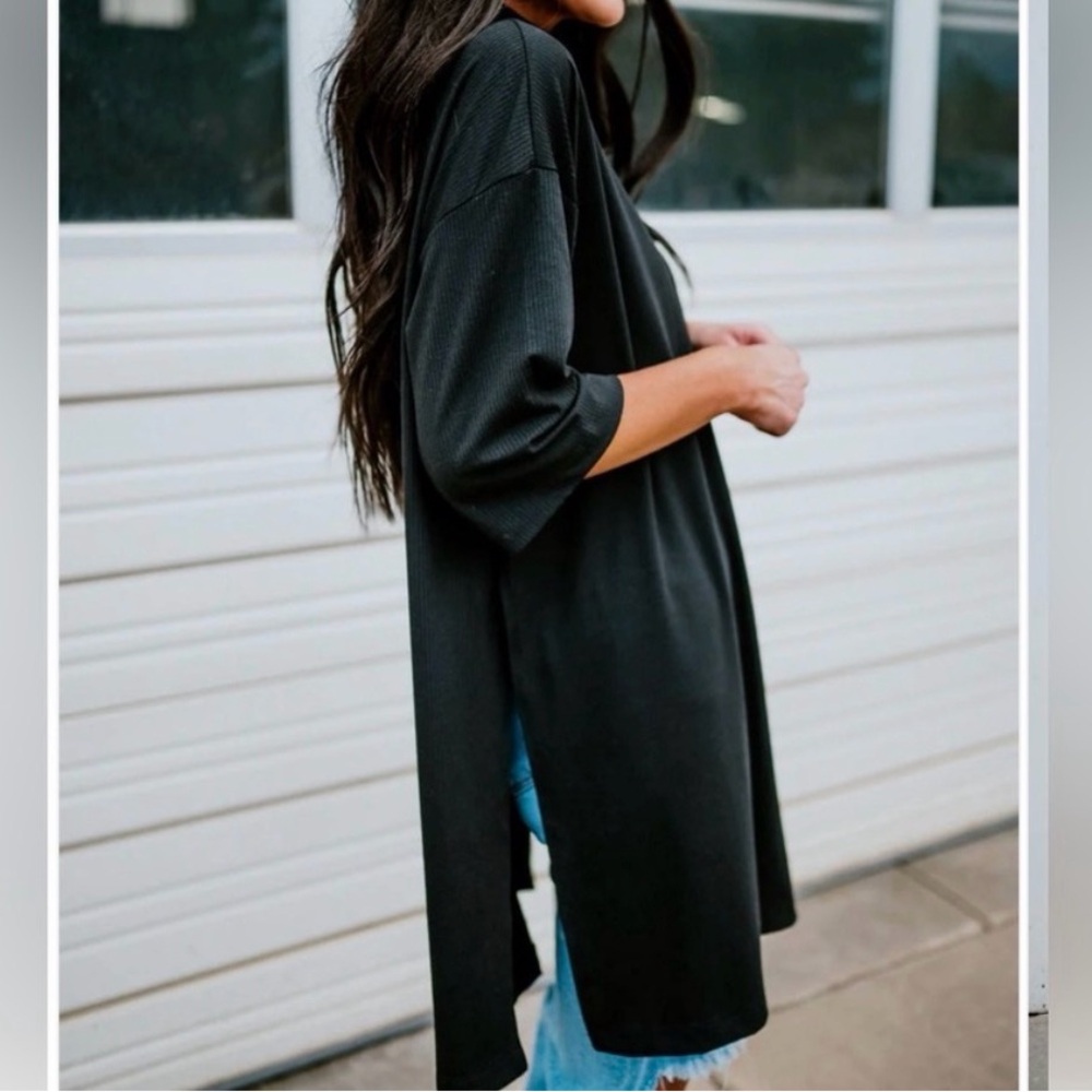 Dressed in LALA Black Ribbed Top